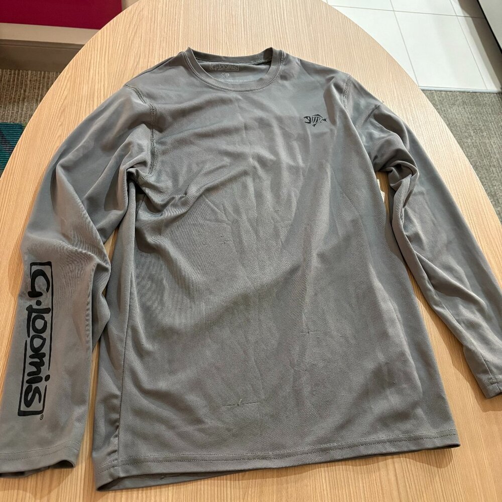G. Loomis Long Sleeve T Shirt Gray Men's Small Sun Protection Fishing Polyester